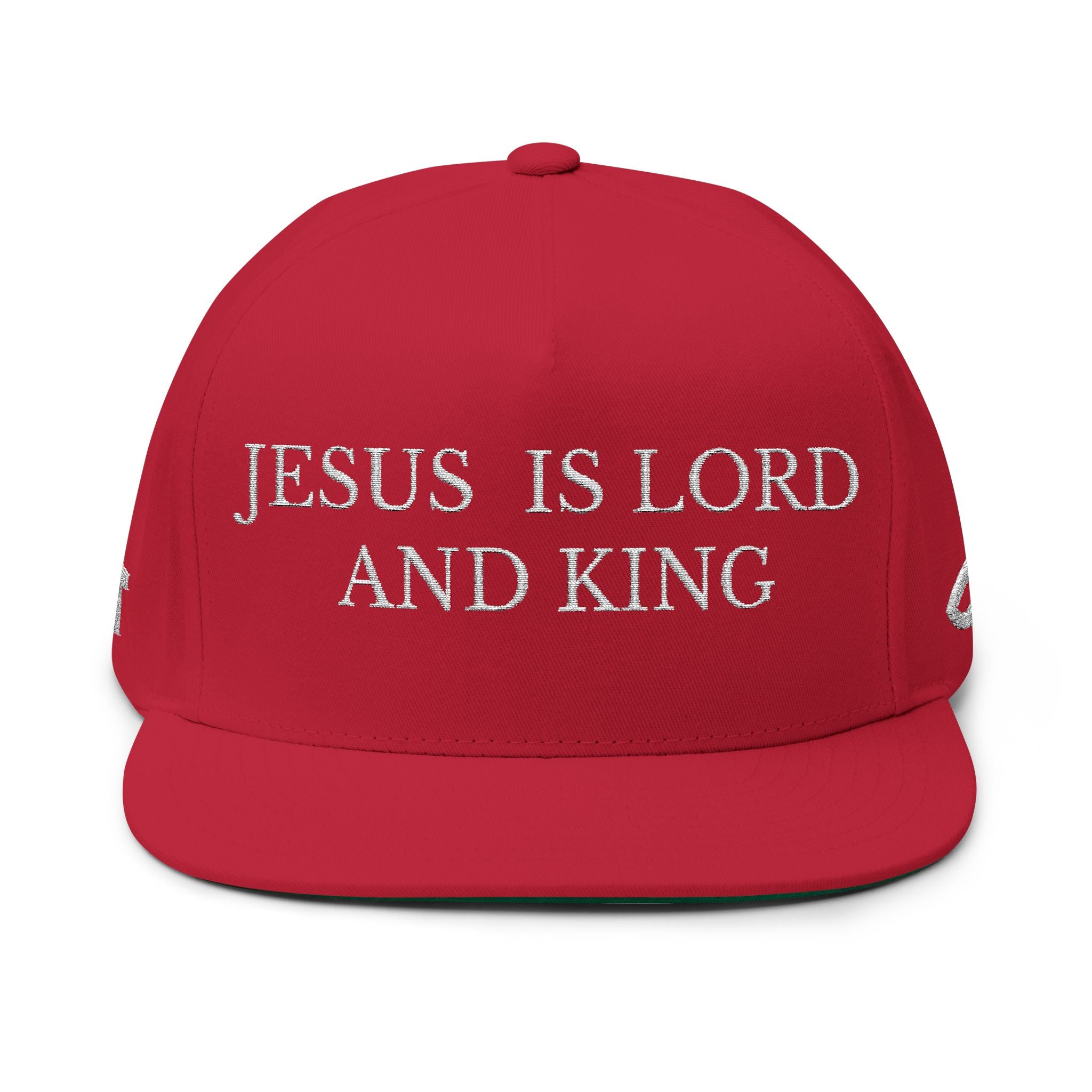 Jesus Is Lord and King Flat Bill Cap (Embroidery)