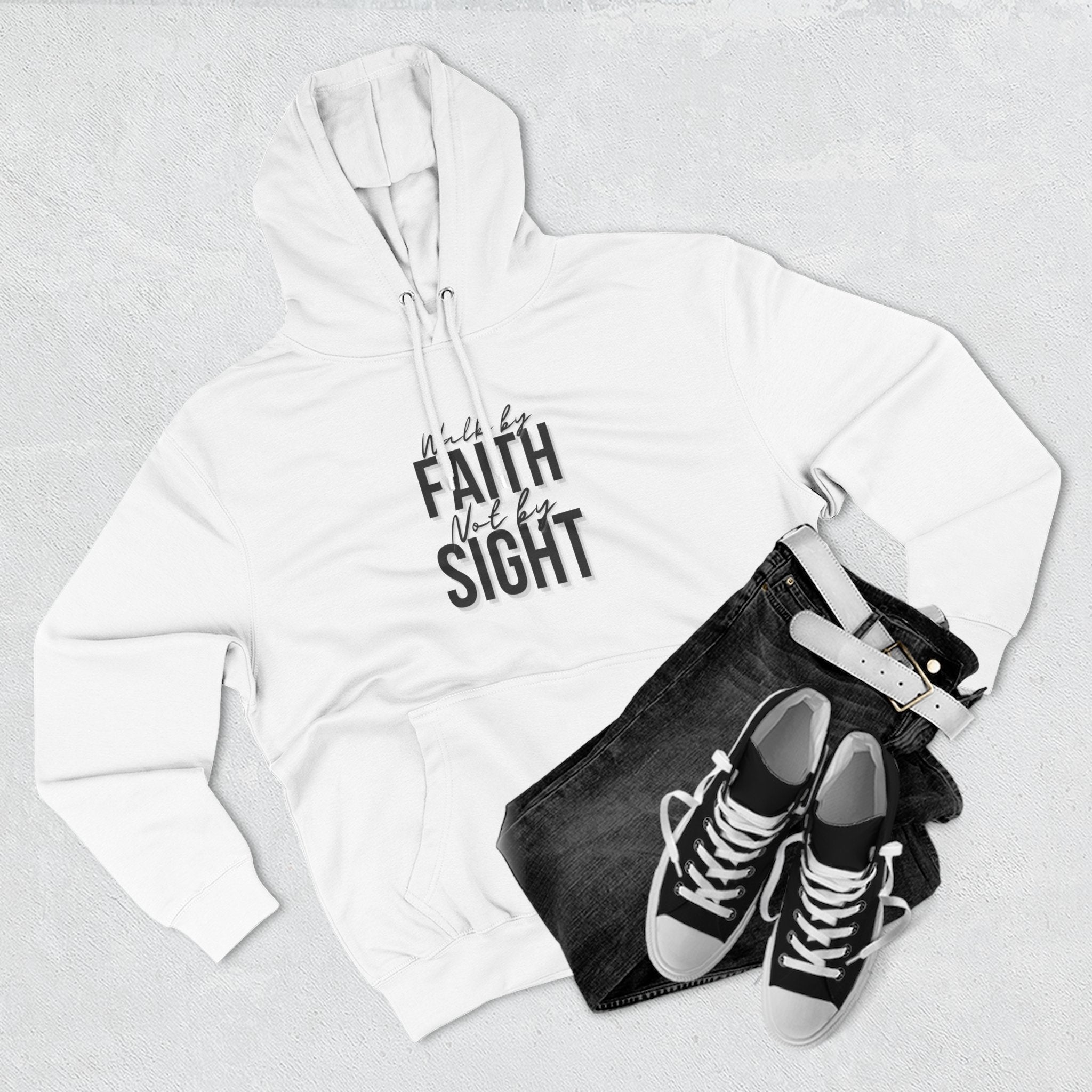 Walk By Faith and Not By Sight Three-Panel Fleece Hoodie