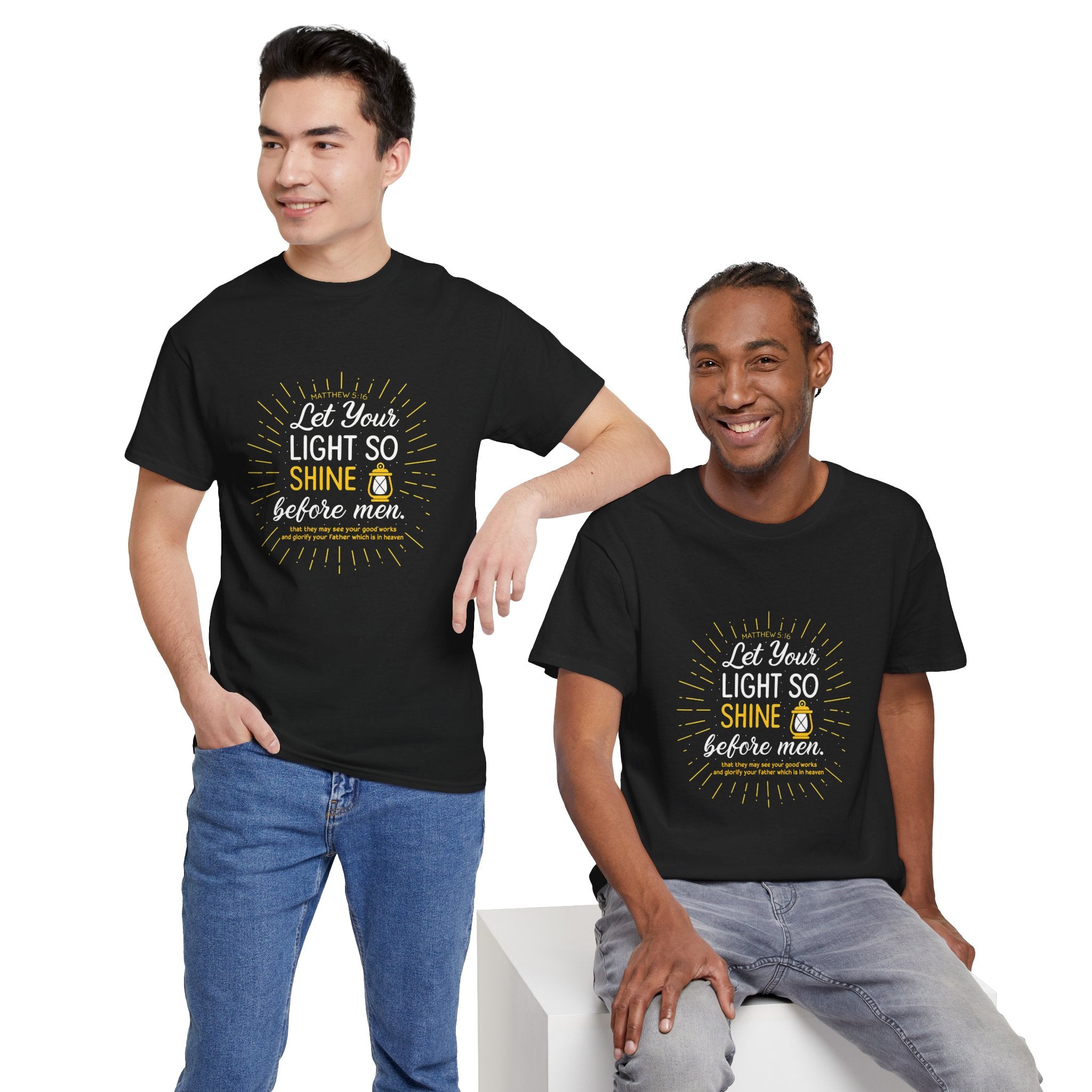Mathew 5:16 Let Your Light Shine Before Men Christian T-shirt