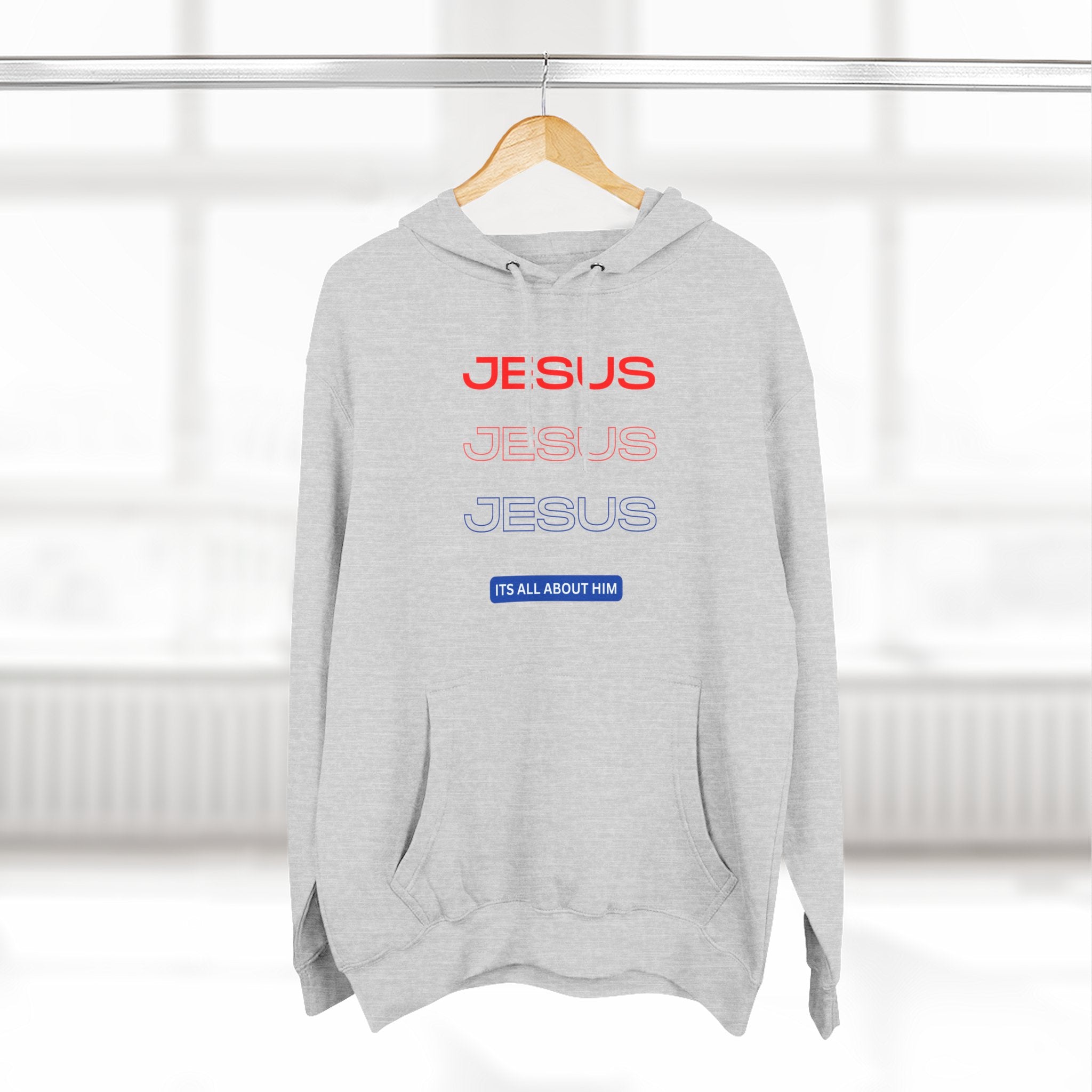 Jesus Jesus Jesus It's All About Him Three-Panel Fleece Hoodie
