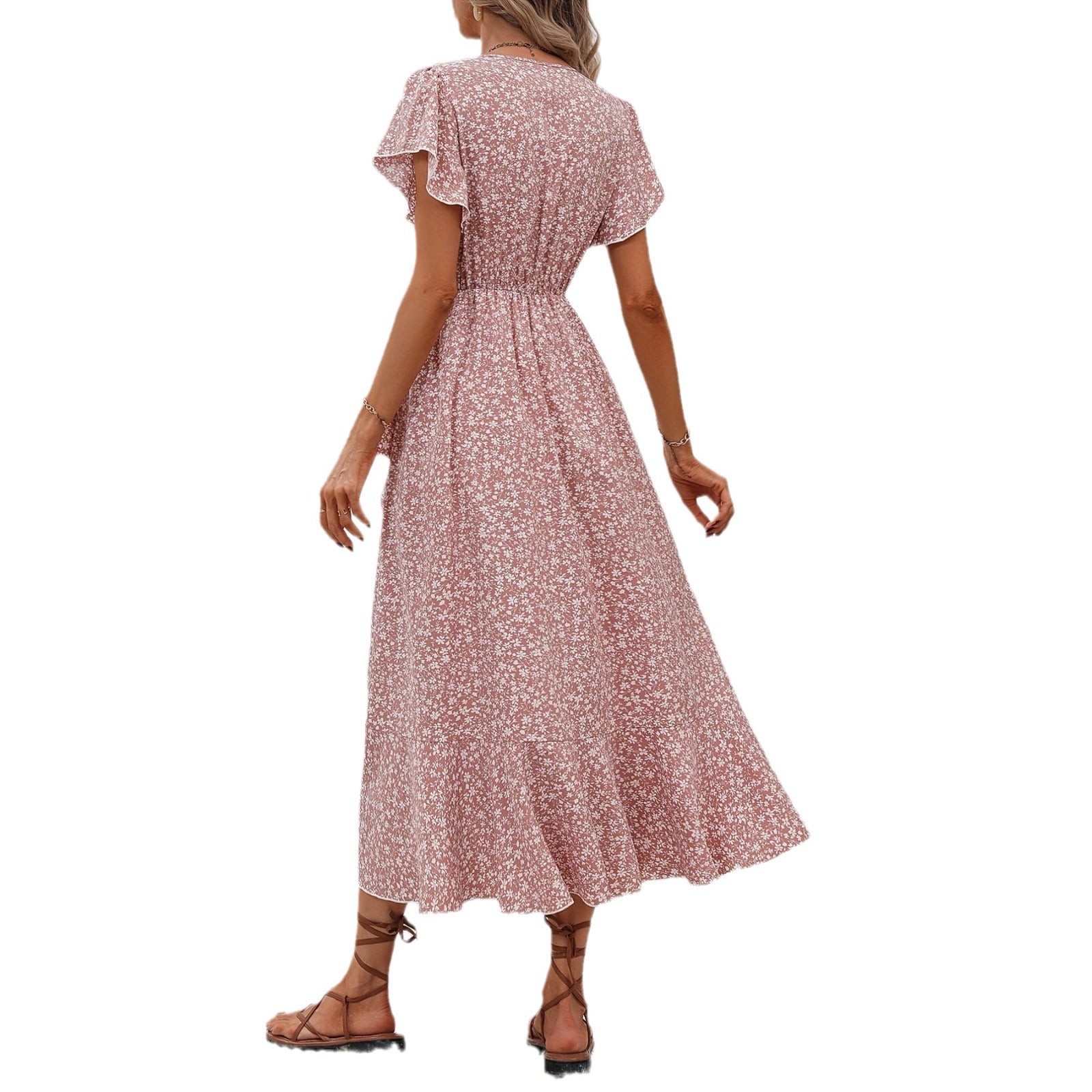 Women's Fashion Floral Short Sleeve Dress