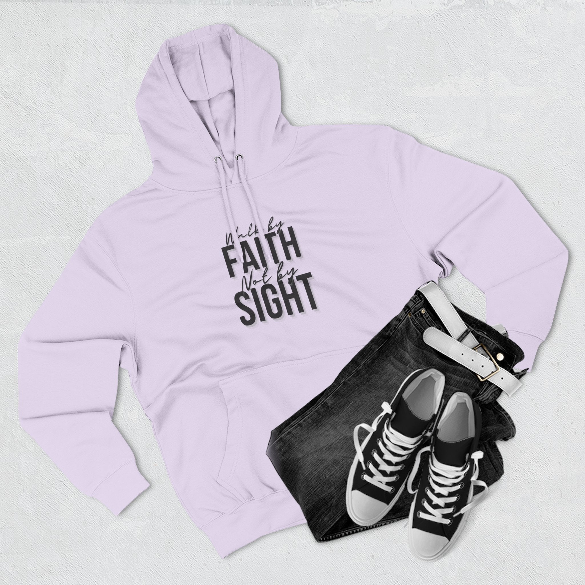 Walk By Faith and Not By Sight Three-Panel Fleece Hoodie