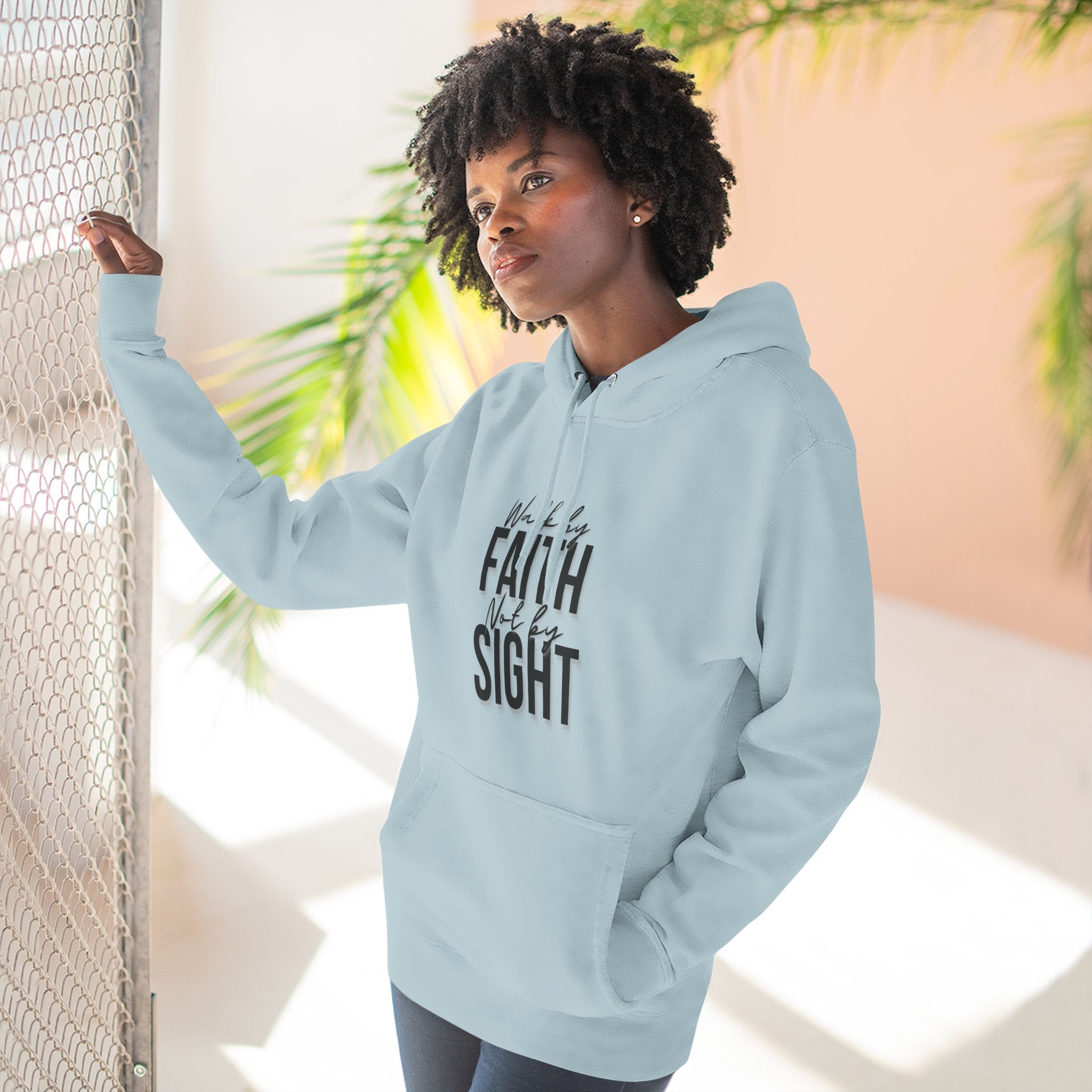 Walk By Faith and Not By Sight Three-Panel Fleece Hoodie