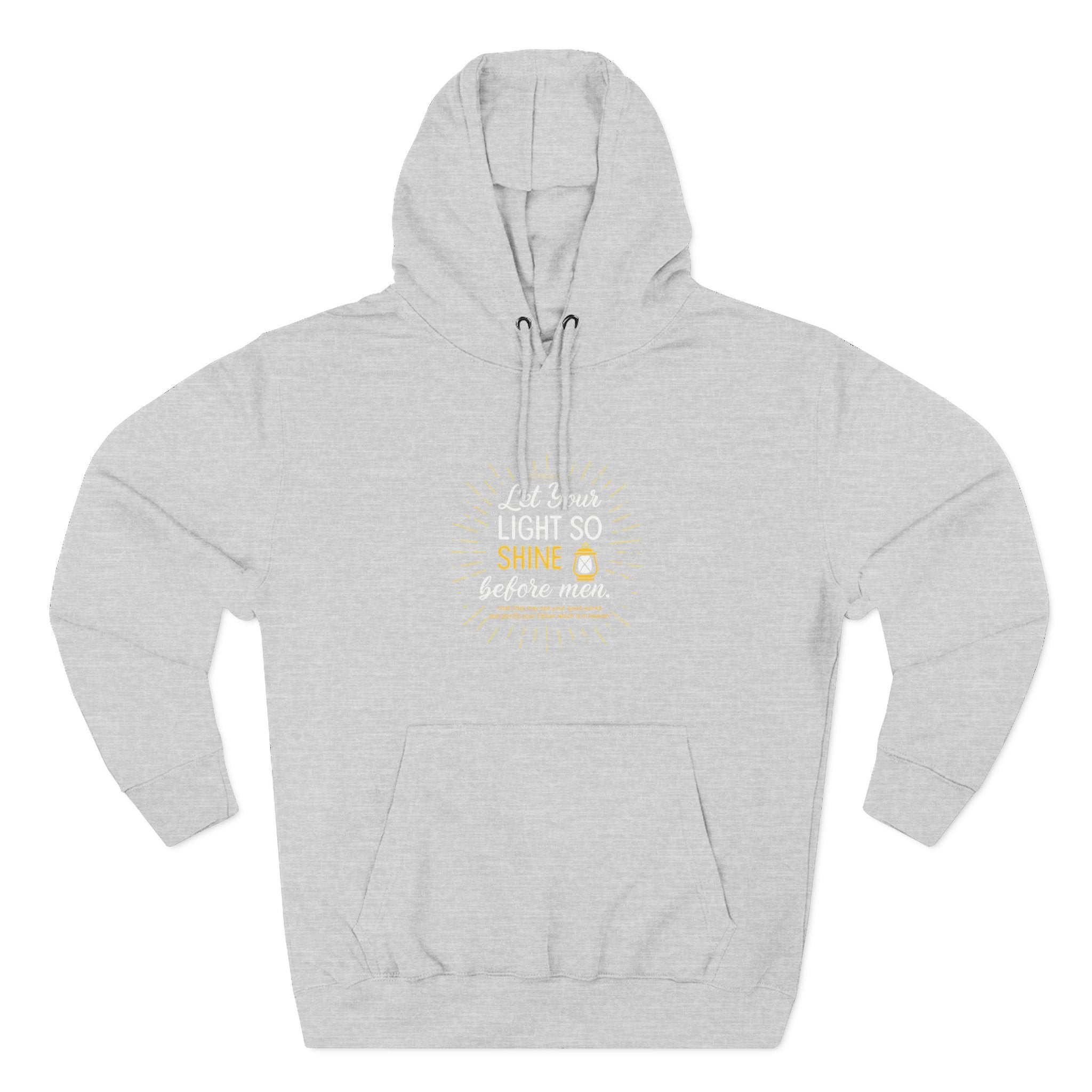 Let Your Light So Shine Before Men Matthew 5:16 Panel Fleece Hoodie
