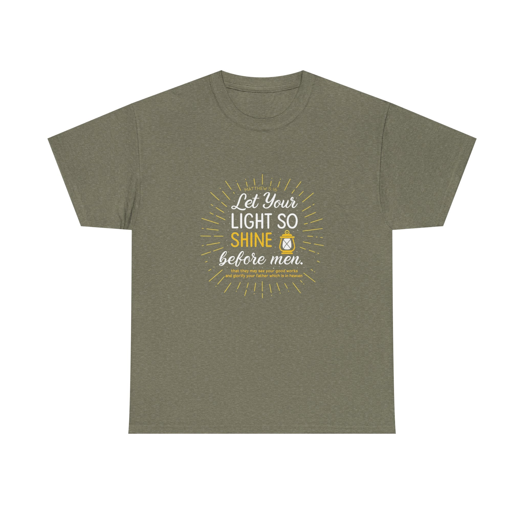 Mathew 5:16 Let Your Light Shine Before Men Christian T-shirt
