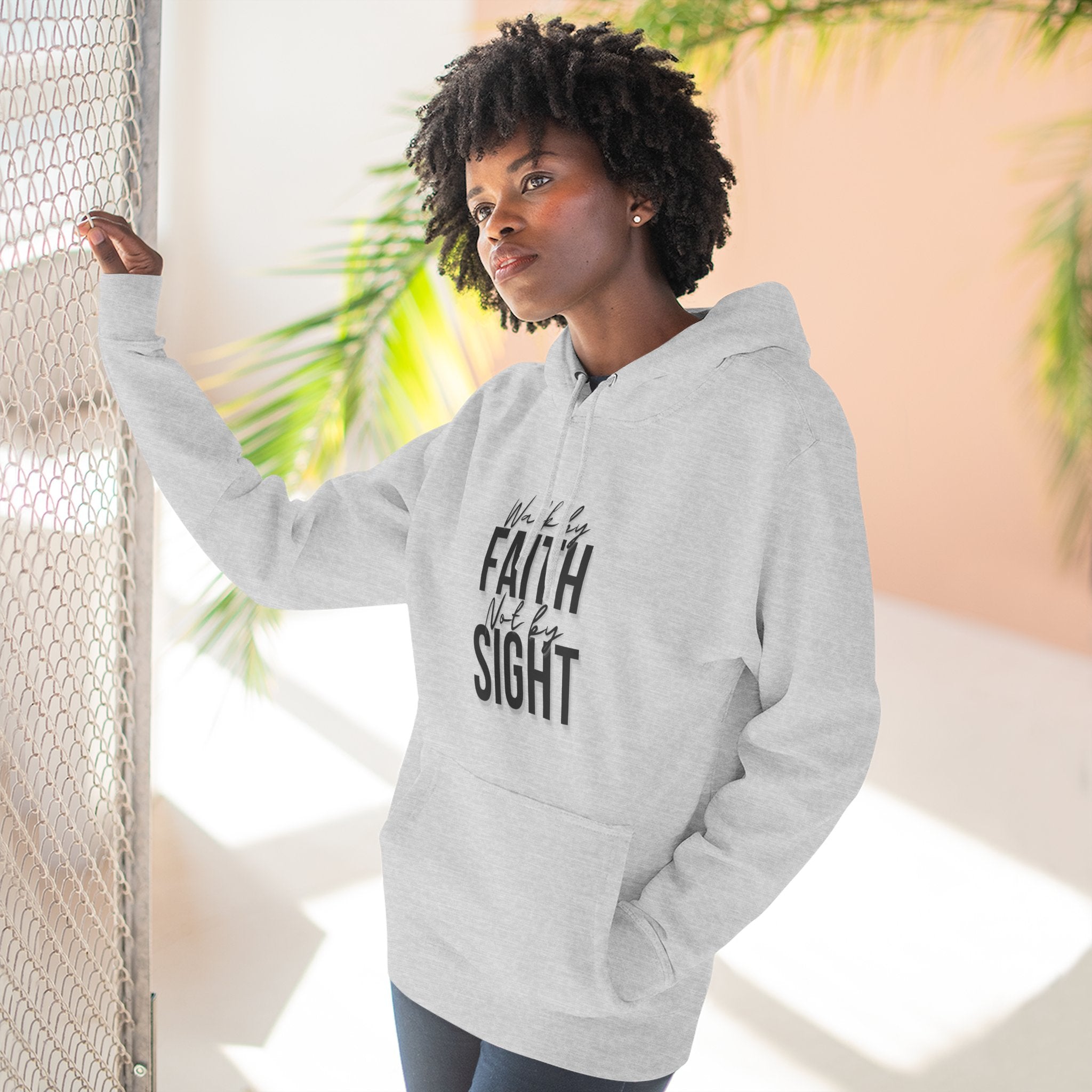 Walk By Faith and Not By Sight Three-Panel Fleece Hoodie