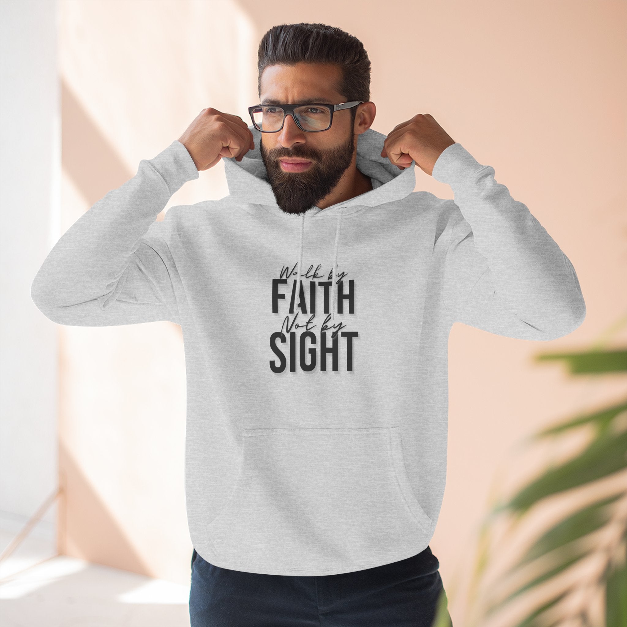 Walk By Faith and Not By Sight Three-Panel Fleece Hoodie