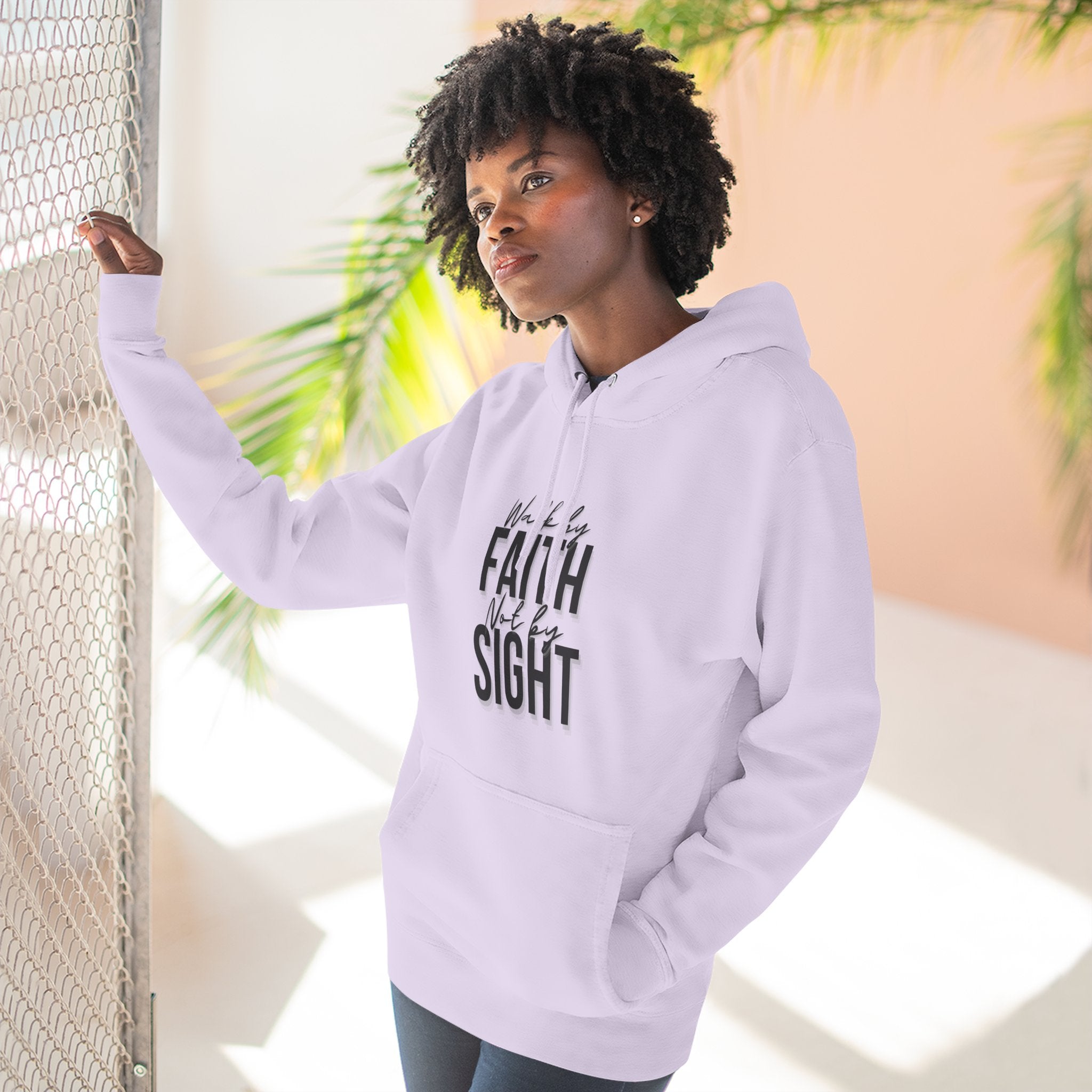 Walk By Faith and Not By Sight Three-Panel Fleece Hoodie