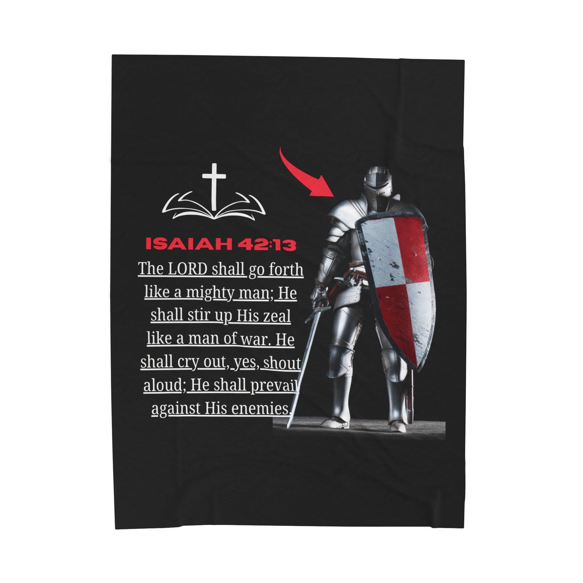 Isaiah 43:13 The Lord Will March Like a Mighty Warrior Christian Velveteen Plush Blanket