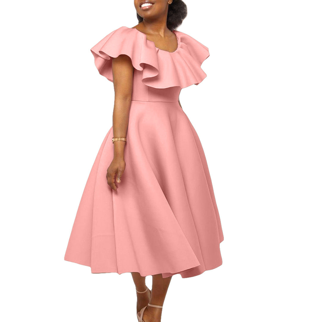 Elegant Ruffle Large Dress